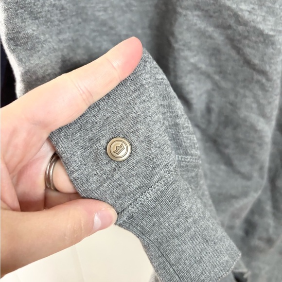 Peter Millar Riffs Ringer Sweater British Grey blue sweater crewneck size M - Picture 5 of 7